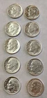 Lot of 10 90% Silver 🔥Roosevelt Dimes🔥 1946- 1964 P D Fine/X- Fine $1 Face #4