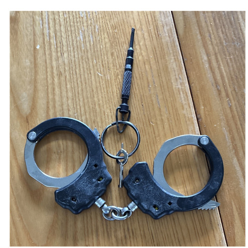 ASP Ultra Plus Black Metal Handcuffs with Key and Keychain