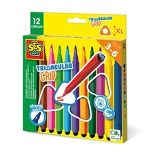 SES Creative 14696 Triangular grip colouring pens - Ergonomic handle, Strong nib