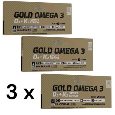 Olimp Gold Omega 3 D3+K2 Sport Edition Kapseln - 3 x 60 Kapseln / 180 Kapseln