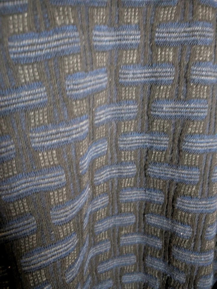 Mino Milano Italy Wool Blend Black Blue Crew Coogi Knock off Pullover Medium - Image 4 of 4