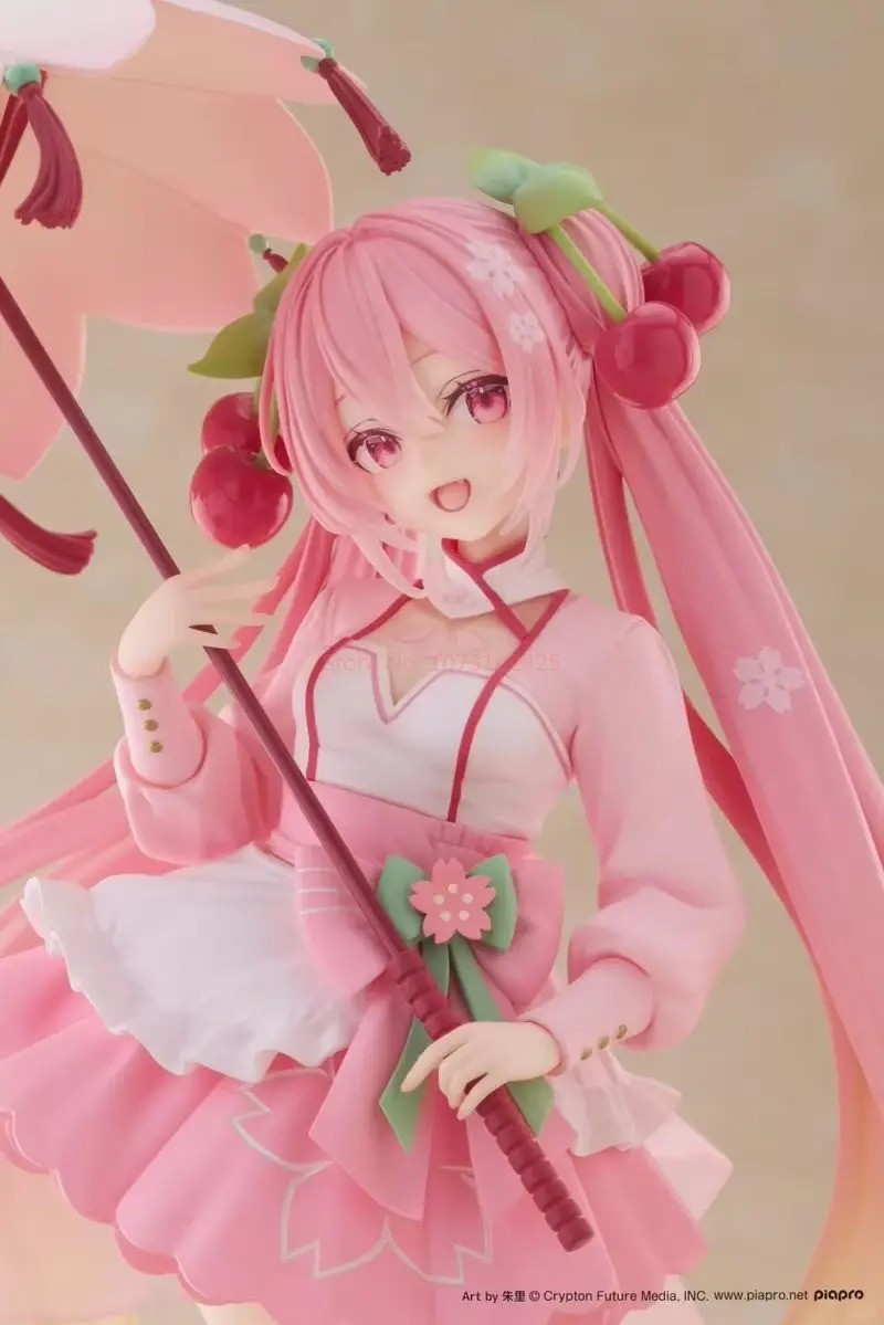 TAITO AMP Sakura Hatsune Miku Figure Cherry Dress Anime Model Toy