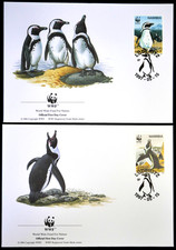 WWF ~ Birds ~ Penguins ~ 1997 ~ Namibia ~ SET of 4 First Day Covers