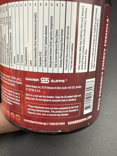 Gamersupps Red 40 RFK Energy Caffeine 100 Servings Art Tub NEW SEALED - Sold out - 第 15/19 張圖片