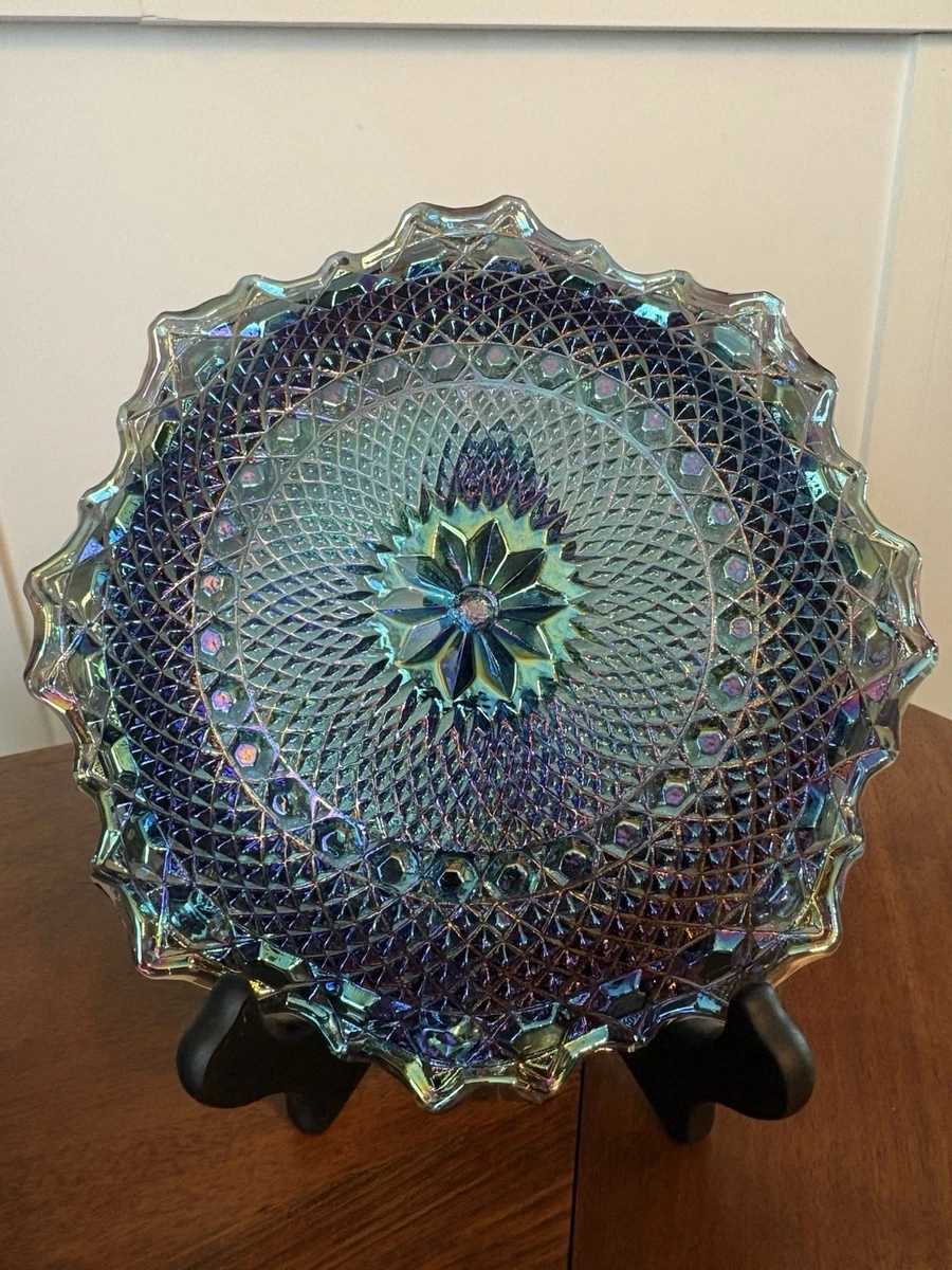 blue carnival glass plate products for sale | eBay