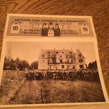 1933 lotterielos Zum Denkmal Des Regiments 76 Hamburg 31 Mai 1933 Bund Der 76er