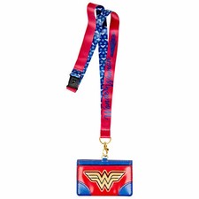 DC Comics Wonder Woman Symbol ID Card Holder Lanyard Multi-Color