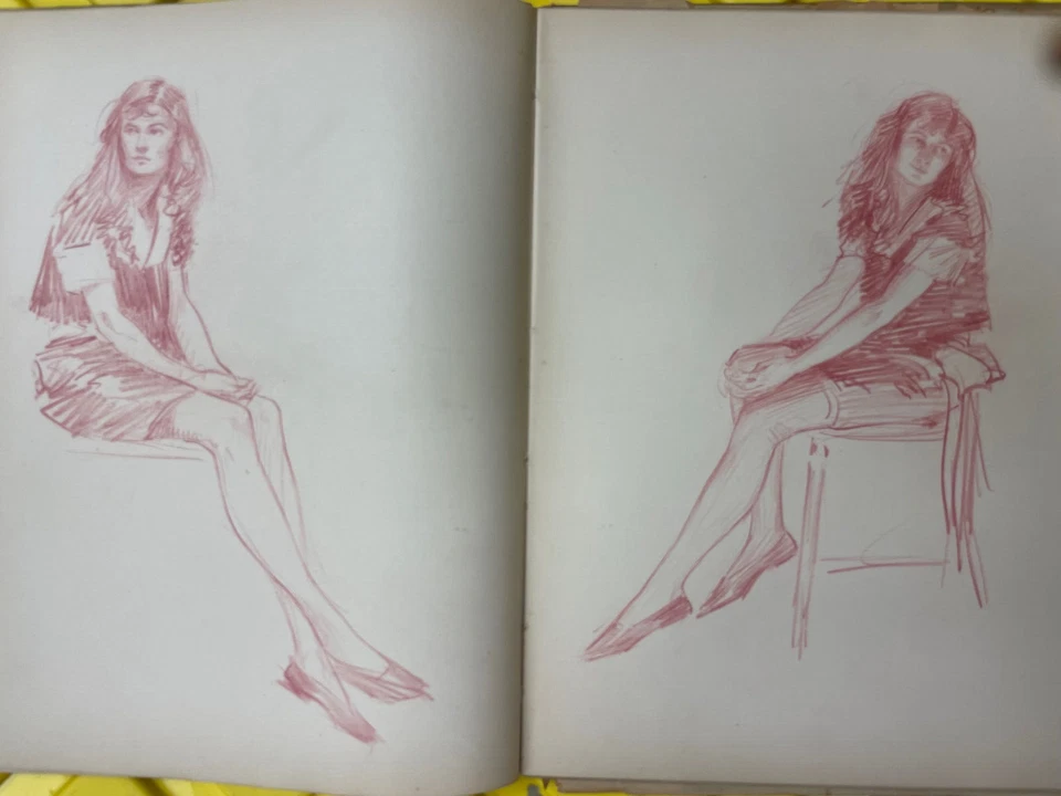 Cuaderno de bocetos de artista vintage de principios del siglo XX - atribuido a Emmett O Smith Foto 2 de 4