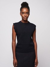 Tibi Anna Merino Wool Sleeveless Distressed S...