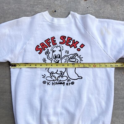 Vintage Keith Haring Safe Sex 1987 Crewneck Sweater - VERY RARE | eBay