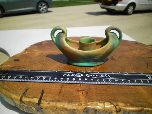 Vintage 1930s Weller Art Pottery Elberta Candle Stick Holder Deco Matte