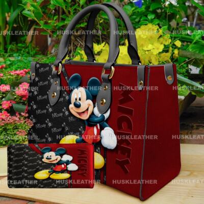 Personalized Disney Mickey Mouse Cartoon Leather Bag Handbag