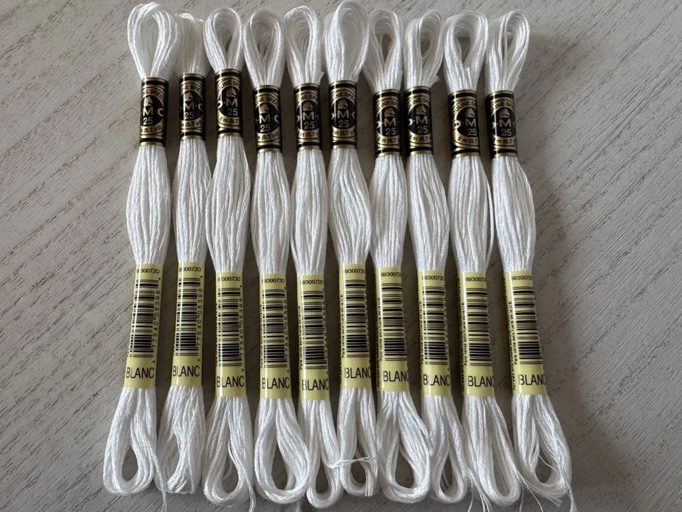 DMC Cotton Embroidery Floss Thread~Lot of 10 Skeins~White 117-BLANC - Image 2 of 4