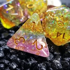 Sage’s Cantrips - Prismatic Spray Resin Polyhedral Dice Set DnD RPG