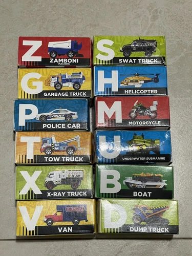 2016 Matchbox Rare LEARNING BLOX All 12 Cars/Boxes