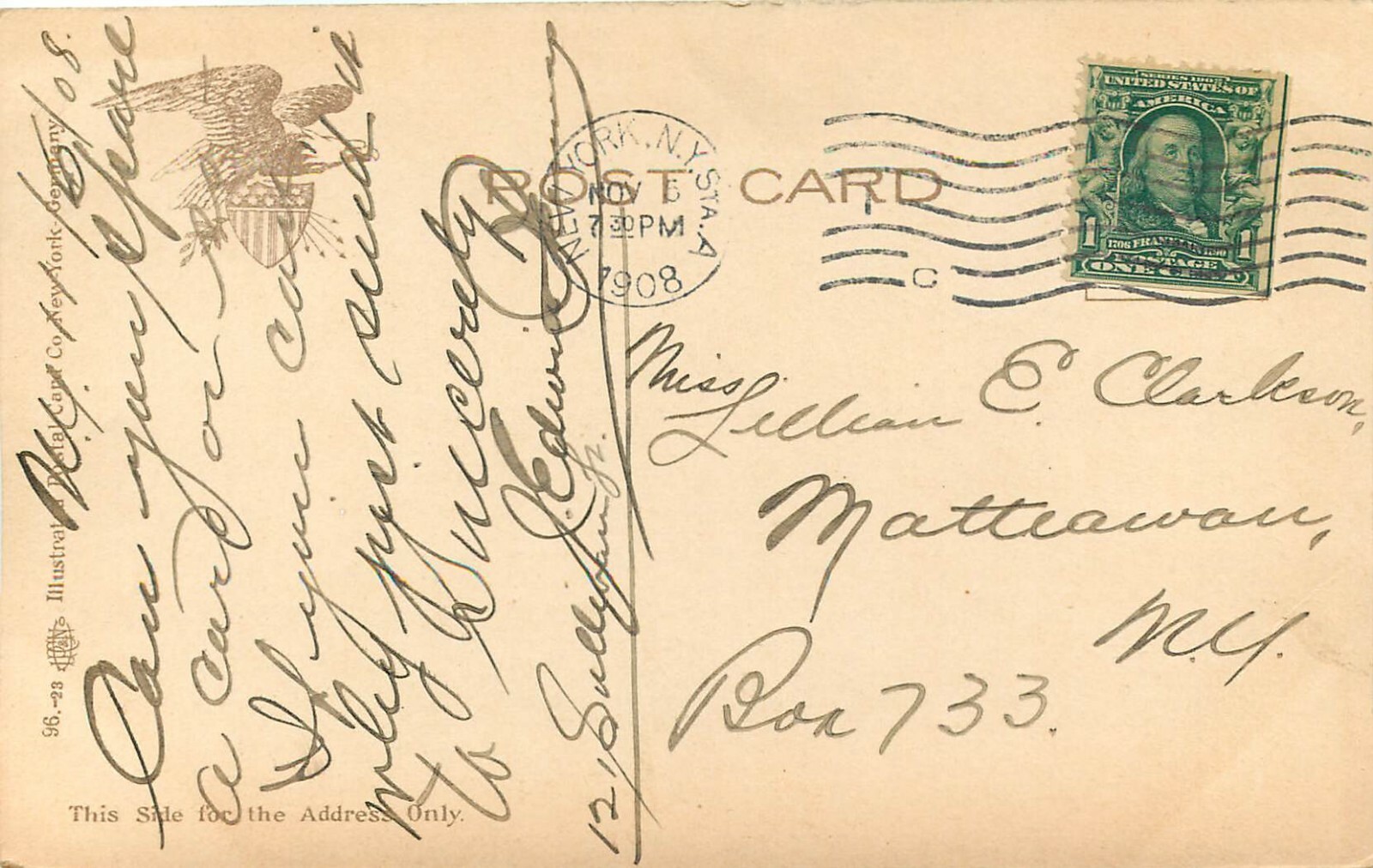 Postcard NY Post Office 1908 P00118 eBay