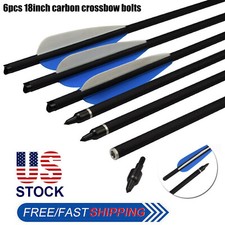 6pcs Carbon Arrows 18inch Crossbow Bolts For Crossbow Hunting Archery Outdoor US