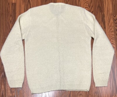 Vintage 60s Young Breed Revere Mohair Blend Cardigan Cream Color