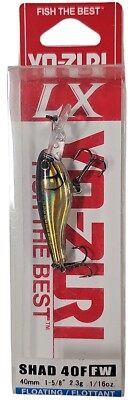 Yo-zuri Gold Black 1 5/8'' 1/16 oz. Floating Lure Shad 40F