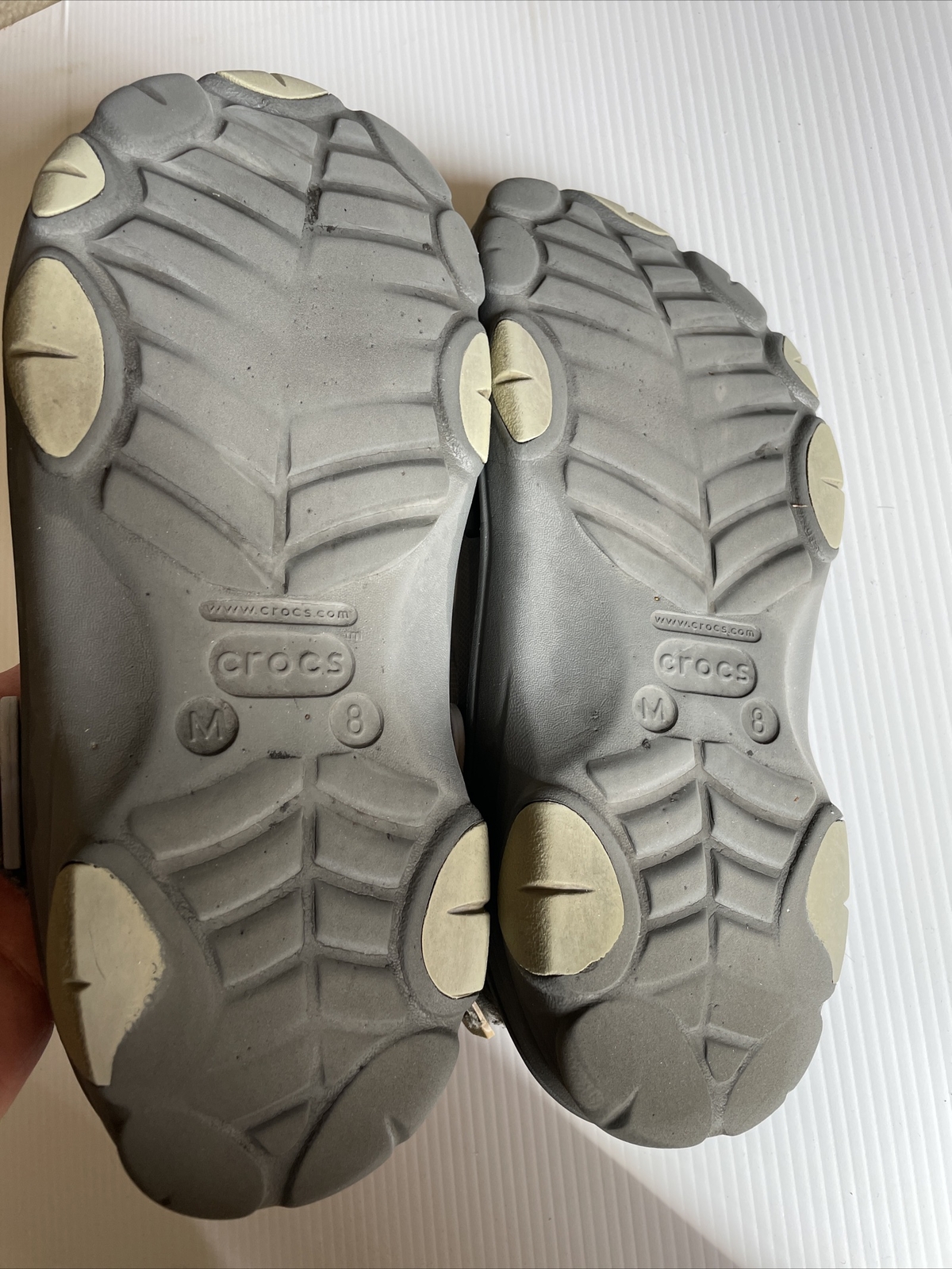 Crocs Gray Iconic Off-Road Clogs Hook Loop Strap … - image 9