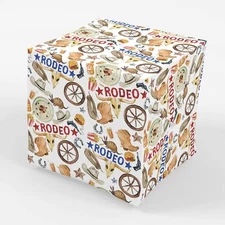 3 Sheets Western Rodeo Wrapping Paper Folded Flat Gift Wrap 30x20 inch