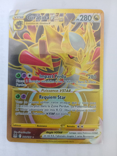 Carte Pokémon Giratina VSTAR gold LOR 212/196 EB11 Origine Perdue FR