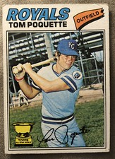 1977 Topps Tom Poquette Baseball Card #93 Royals All-Star Rookie Low-Grade. rookie card picture