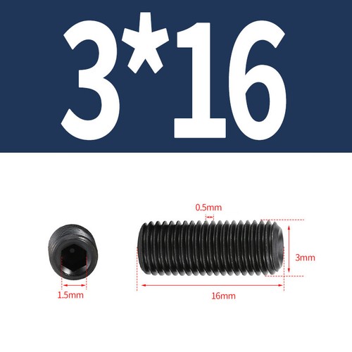 Black Concave Point Grub Screw Stainless Steel Hex Socket Set Screws M3 - M12 - Picture 13 of 83