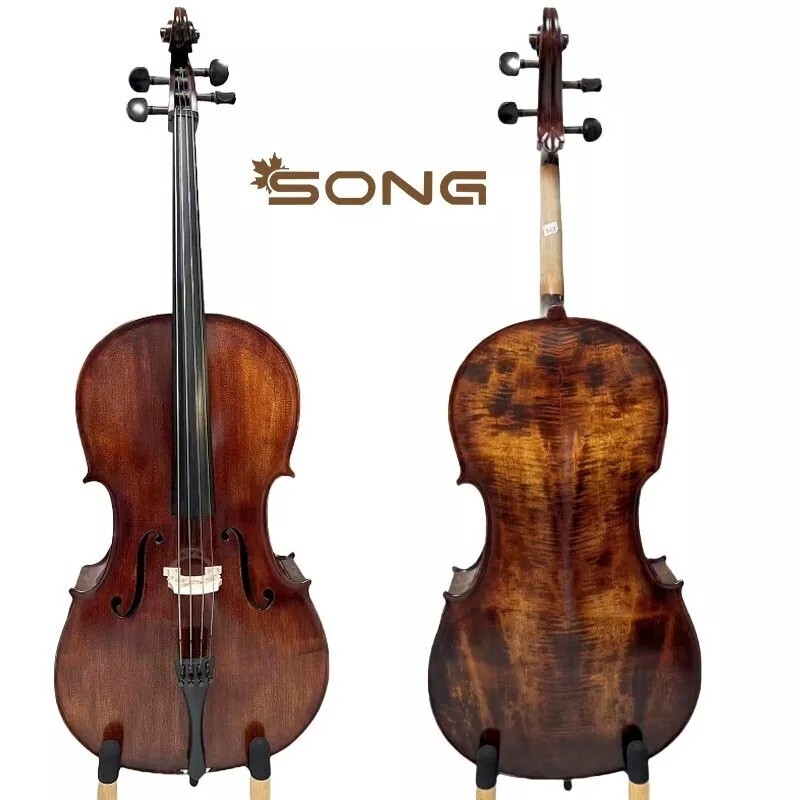 Dark Brown High class Cello full size, Spruce Maple wood, Loud Rich Sound #15878