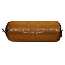 Cylindrical Neck Pillow Cover Brocade Jacquard Ethnic Bolster Pillow 30 x 15 in