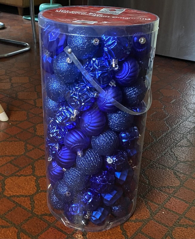 Home Accents Blue Shatter-Resistant Assorted Ornaments 101 Christmas Holiday NWT