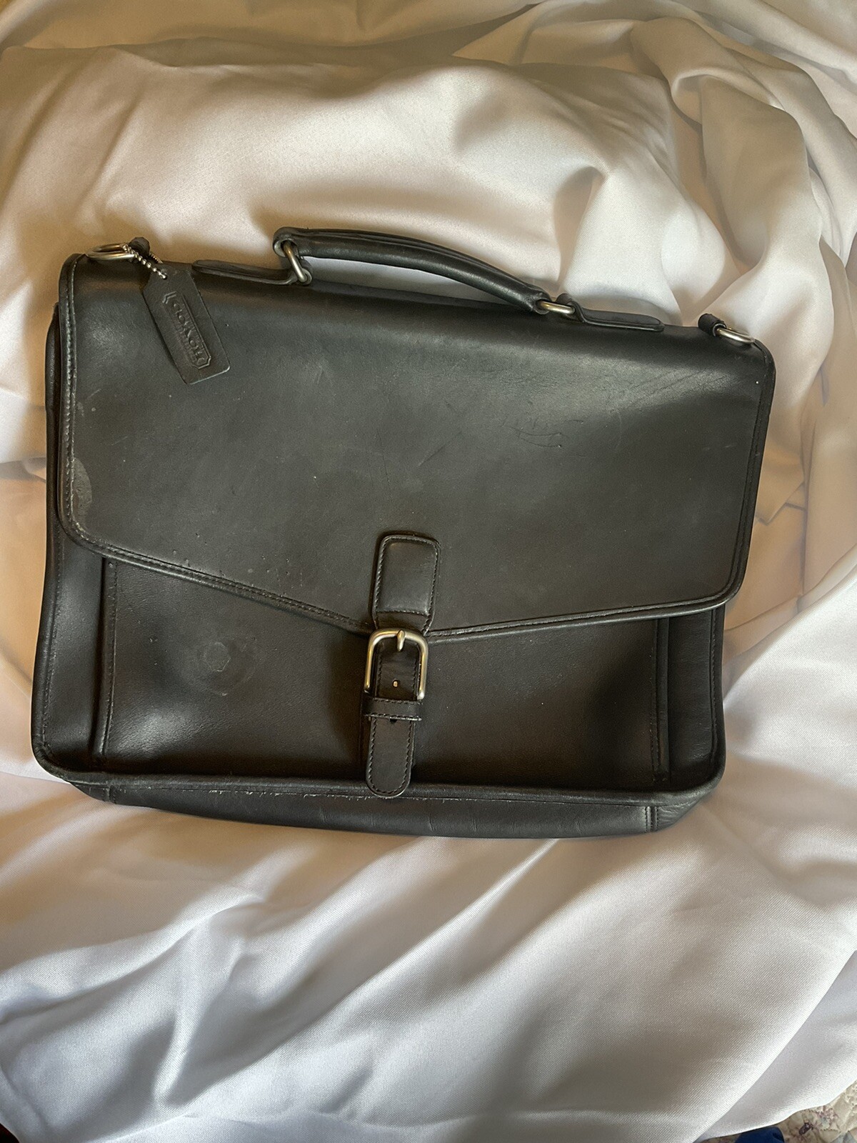 Vintage Coach Laptop Bag / Briefcase Soft Black Leath… Gem