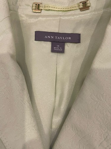 ANN TAYLOR Damen Blazer Jacke Damen 10 Hellgrün Baumwolle Komplett Gefüttert Neu - Bild 4 von 9