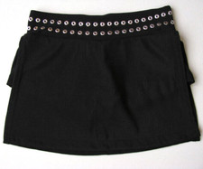 Funky Diva Black Dance Skirt w/ Studs Built-in Shorts child girls 6 7 8 Jazz Tap