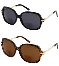 Yogo Vision Bifocal Reading Sunglasses for Women-Classic Square UV400 Sun
