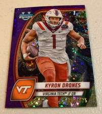 2024 Bowman Chrome U. Kyron Drones 1st Purple Mini Diamonds Virginia Tech /375