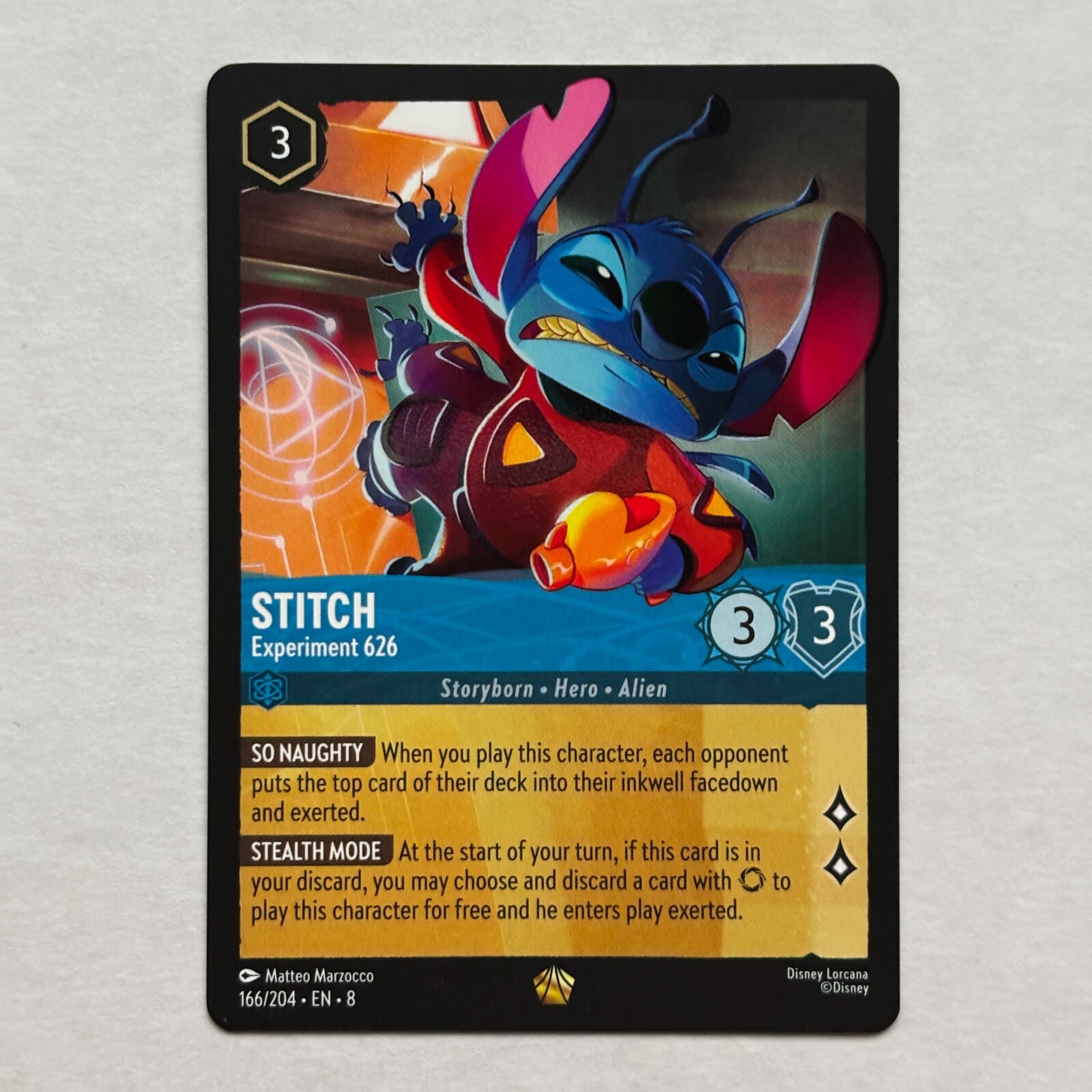 Stitch 166/204 Disney Lorcana Reign of Jafar Regular Legendary Card NM