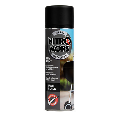 Nitromors Grilllack sehr hohe Temperatur VHT selbstgrundierend Anti Rost Schwarz 500ml