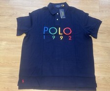 Polo Ralph Lauren Men  s Classic Fit Stiched 1992 Mesh Polo Shirt Navy NWT XL