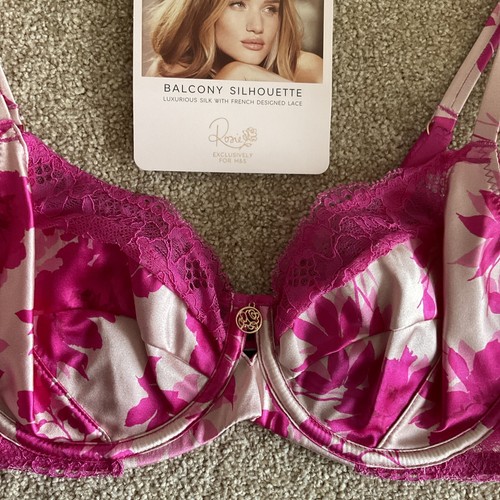 Reggiseno Rosie in seta in pizzo francese in pizzo misto rosa non imbottito - Foto 5 di 9