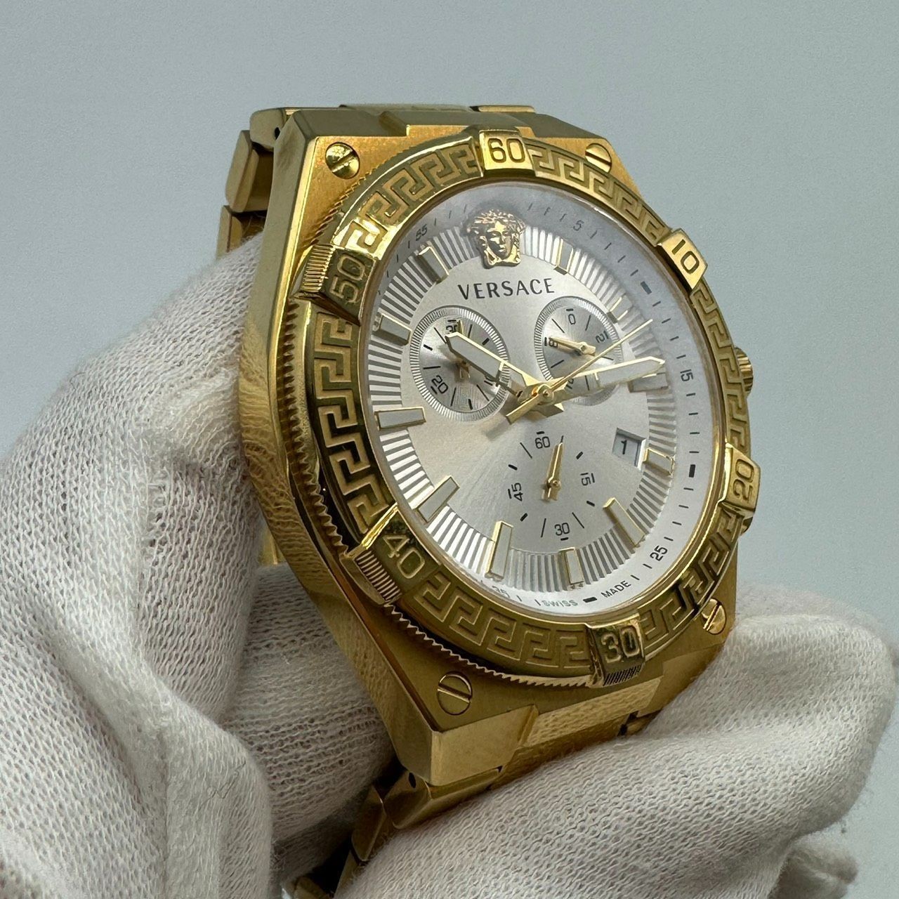 Versace Men's Sporty Greca Quartz Chronograph Watch Used From Japan thumbnail 6