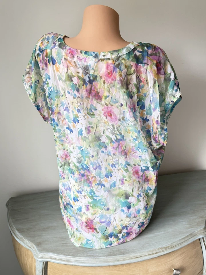 LIZ CLAIBORNE 2 pc Top XL Tank Underlay Loose Fit Blouse Floral Fairycore Mom - Image 4 of 4