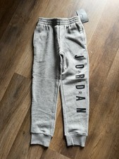 NWT Nike Air Jordan Boys Y8-1O Basketball  Grey Jogger Sweat Pants Size Small