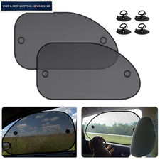 2 Pack Universal Car Window Shade, Cling 25.6"x15" 2PCS - Side , Black
