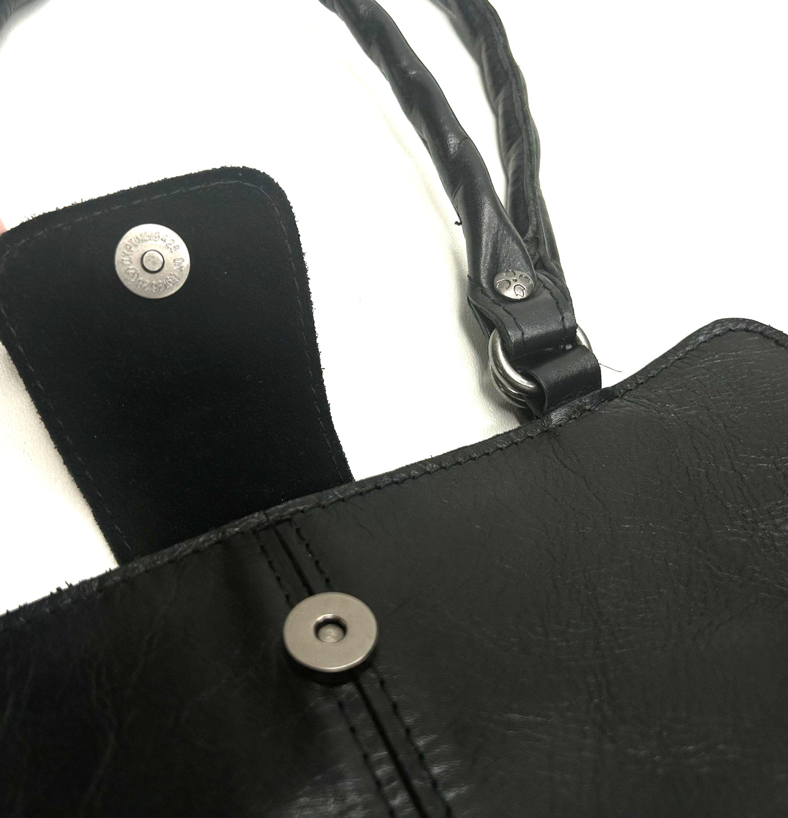 PATRICIA NASH ‘Rienzo’ Leather Handbag Shoulder Bag Satchel BLACK Contemporary