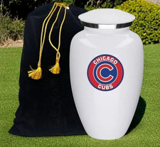 Custom Text For Chicago Cubs Baseball Theme Style Large Urn