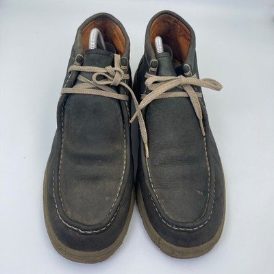 FUBU Wallabee Chukka Boots Mens 9.5 Grey Good Leather Moc Toe Y2K Streetwear
