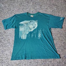 Vintage Single Stitch Wolf T-Shirt 90s Nature Graphic Tee USA Made XL