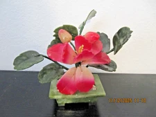 Chinese Traditions Natural Jade Bonsai Peach Blossom Decoration Home Furnishings