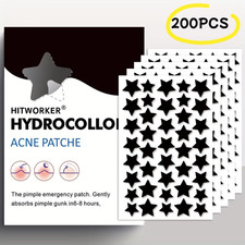 200/400Pcs Black Star Hydrocolloid Acne Patch Fashion Ultrathin Breathable Acne